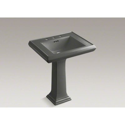 Kohler K-2239-8-58 Memoirs Pedestal Lavatory Basin – 8-Inch Centers, Thunder Grey, Traditional 24" Design For Bath Or Powder Room