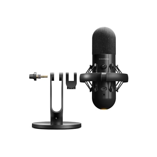 Image of SteelSeries Alias USB Mic for PC - 3x Bigger Capsule for Gaming, Streaming and Podcasting - Sonar for Streamers Audio Software - AI Noise Cancelling - LED Mute & Level Monitoring - Shock Mount - Black