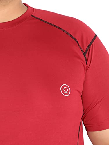 Image of CHKOKKO Men's Polyester Regular Fit Solid Sports T-Shirt