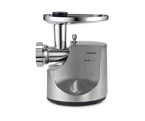 Kenwood Fleischwolf MG700, 3 Edelstahl Lochscheiben, 2 Wurstfüll-Aufsätze, 1 Kebbe-Aufsatz, große Einfüllschale aus… – Bild 3