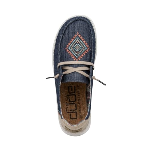 Image of HEYDUDE Women's Wendy Boho Ocean Blue Size 5 | Women's Shoes | Women's Lace Up Loafers | Comfortable & Light-Weight