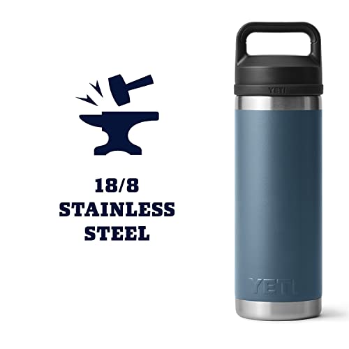 Image of YETI Rambler 18 oz Bottle, Leakproof, Vacuum Insulated, Stainless Steel with Chug Cap, Nordic Blue