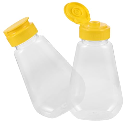 ARTSEWPLY Botellas Exprimibles para Miel 2 Unidades de 200 Ml Tarros de Plástico Tapa Hermética Dispensadores Anti Goteo para Condimentos Jarabe y Salsas Ideales para Cocina y Viajes