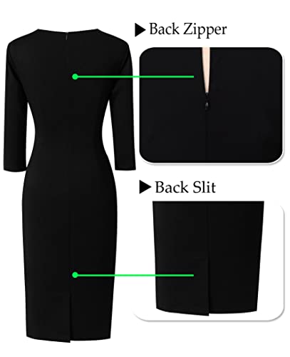 VFSHOW Womens Slim Zipper Up Work Business Office Party Bodycon Pencil Sheath Dress