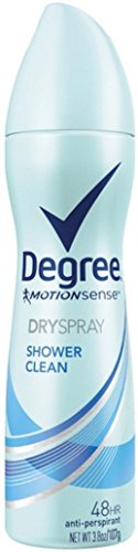Degree MotionSense Dry Spray Antiperspirant, Shower Clean 3.8 oz (Pack of 4)