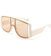 FEISEDY Oversized Fashion Square Women Sunglasses Big Frame Metal Rivet Unique Female Trend Shade...