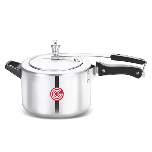 Image of Globe Kiwi 5 Litre Aluminium Inner Lid Pressure Cooker (Silver) - BIS Certified And ISI Certified |5 Years Warranty