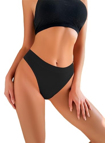 Womens Underwear Breathable Seamless Thongs 6 Pack Comfortable No Show High Waisted Thong Tangas Panties4