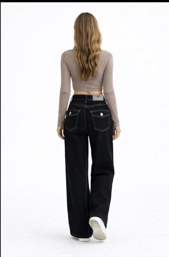 Image of ODDMONEKY Baggy Jeans for Women || Korean Jeans for Women || Wide Leg Korean High Waist Baggy Denim Pants (Wjeans-7)