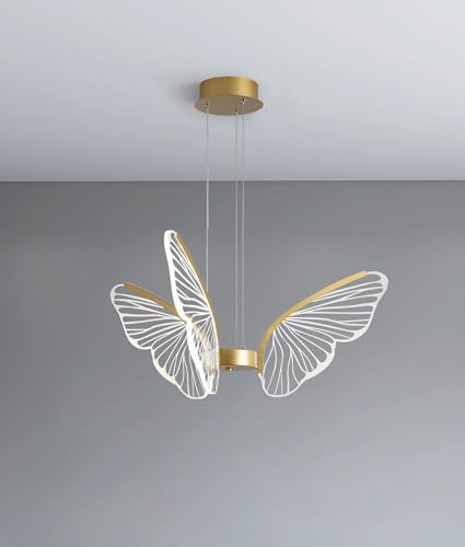 Suspension LED salle à manger luminaire suspendu dorée télécommande bar