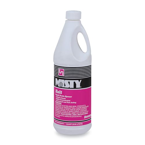 Destapacaños Líquido Halt de MISTY, 1 Qt, Fórmula alcalina concentrada no humeante para desagües miniatura 1