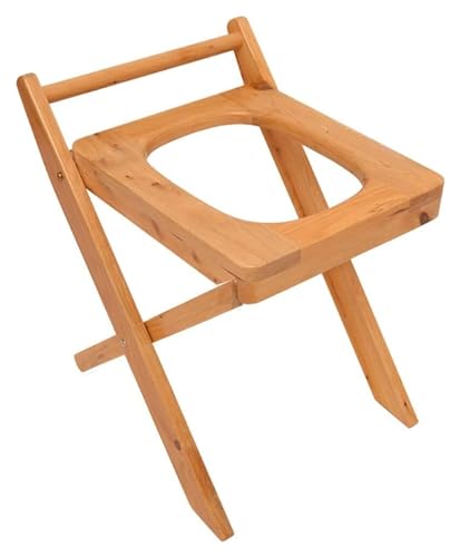 Bedside Commodes Folding Potty Chair Bath Toilet Seat Wood Bedside Commode Multifunctional Shower Bench for Seniors, with Safety Frame Daily Living Aids