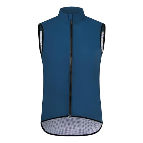 Coconut Ropamo Men's Cycling Vest Windproof Waterproof Cycling Gilet Sleeveless Bicycle Gilet Bike Vest Tops Ultralight (Blue, Large)
