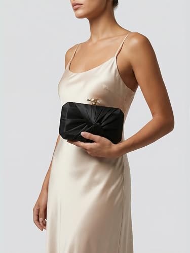 Image of CHUNLI Satin Clutch Bag, Elegant Clutch Purse for Women, Gold Evening Bags