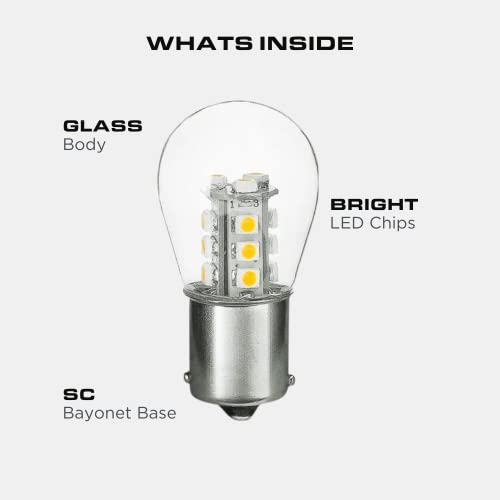 Lámpara LED interior BA15S 1156 12V 3000K 2 Pack miniatura 6