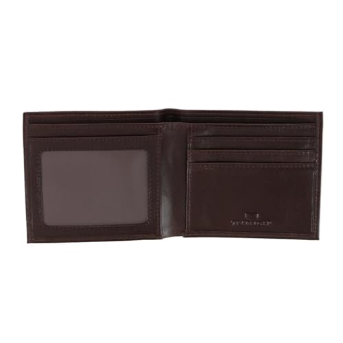 Trafalgar Men's Cabot Cortina Bi-Fold Leather Wallet, Dark Brown3