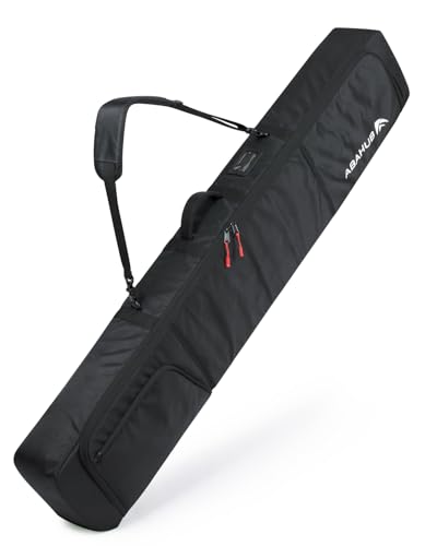 Abahub Snowboardtasche gepolstert, wasserdichte Snowboard Tasche für Snowboard Zubehör Snowboard Bag Skisack für Flugreisen, Schwarz bis zu 163cm
