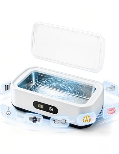 Ultrasonic Jewelry Cleaner 22oz 49kHz for Retainers Glasses Watches Rings