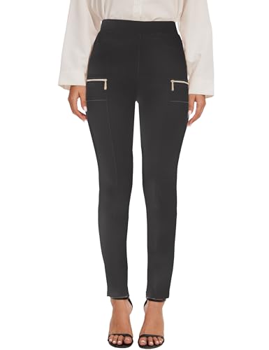 Pull on Dress Pants for Women Work Pants Womens Stretchy High Waitsted Business Casual Zipper Skinny Pant3