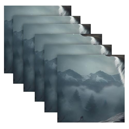 Servilletas de tela cuadradas satinadas, set x6 miniatura 6