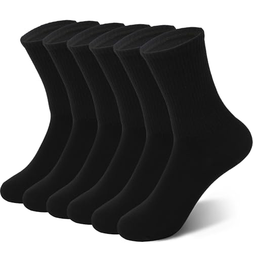 Crew Socks for Women & Man Casual Breathable LightWeight Athletic Calf Socks for running Size 5-13