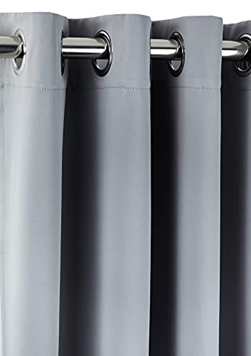 Emma Barclay – Ring Top Blackout Door Curtain for Bedroom Living Room Thermal Insulated Woven Eyelet Blackout Single Curtain Cali Collection (66” x 84” Inch)(Gray) - Cosy Home Interiors Emma Barclay – Ring Top Blackout Door Curtain for Bedroom Living Room Thermal Insulated Woven Eyelet Blackout Single Curtain Cali Collection (66” x 84” Inch)(Gray) - Image 3