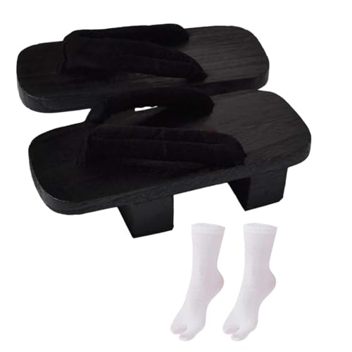 Zuecos de madera tradicionales Geta talla 40 negros ideales para playa y diario