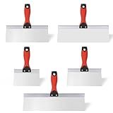 Drywall Taping Knife 5 PCS Stainless Steel Taping Knives, 6'/8'/10'/12'/14' Premium Drywall Skimming Blades with Nonslip Rubberized Grip Handle,Perfect Drywall Tool,Finishing and Patching