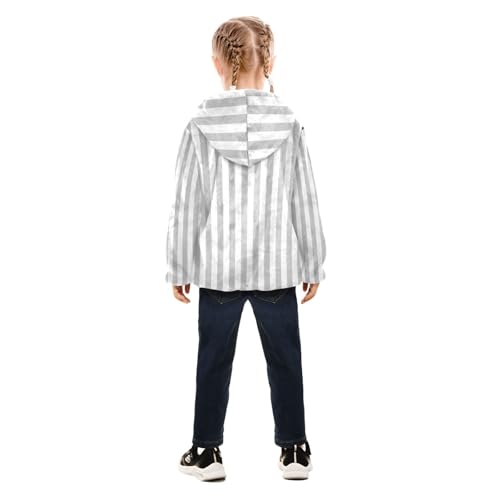 GuoChe Stripe Gray White Colors Boys Fleece Jacket4