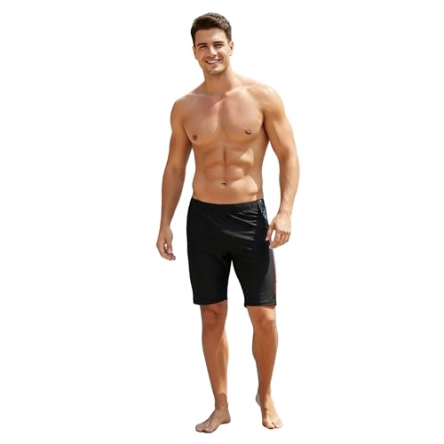 Image of LIMEE Men's Swimming Shorts | Quick Dry Stretch Swim Trunks with Drawstring | Lightweight Breathable Beach Wear, Pool, Gym & Running Shorts