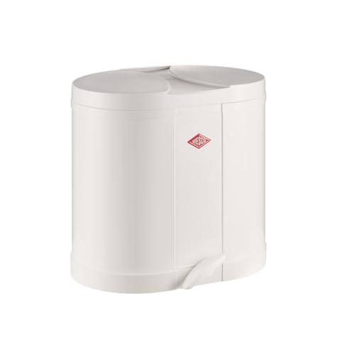Wesco Ecollettore 170 Di Colore Bianco, Lamiera D'Acciaio Verniciata A Polvere, Due Inserti Separati Da 15 Litri In Plastica, Pedana In Plastica
