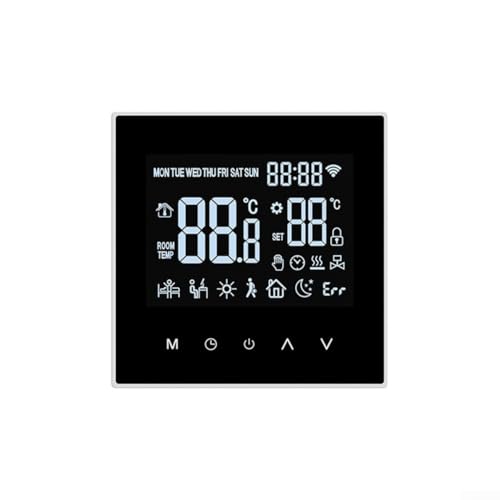 Image of Qualoramall Smart WiFi Water Heater Thermostat for Tuya App LCD Touchscreen Voice Control Weekly Programmable Floor Temperature Controller with Child Lock AC 230V 16A White(16A)