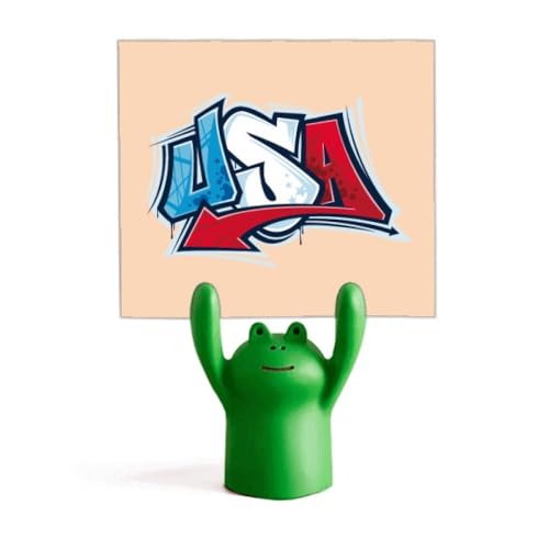 Porte-mémo grenouille graffiti en résine style américain pour décoration de bureau