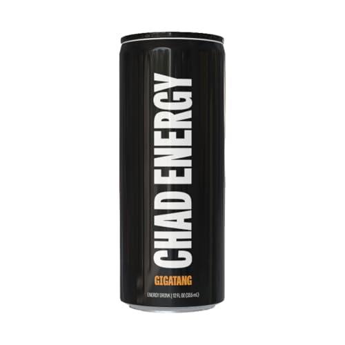 Chad Energy | GIGATANG Flavor | Carbonated Energy Drink | Zero Sugar | 12 oz | 6-pack