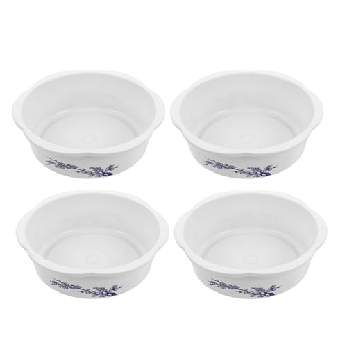 VICASKY Set 4 Vasi per Ninfee Piccoli Ciotole per Piante Acquatiche da Interno ed Esterno Vasi Decorativi Stampati per Fioriere di Fiori di Loto e Narcisi