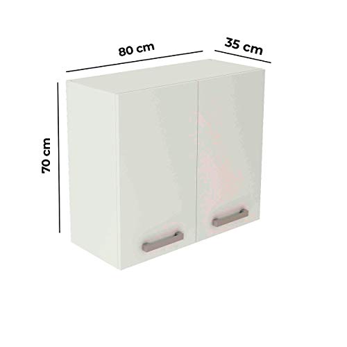 Samblo Kaori Hängeschrank, Spanplatten, Weiß, 80 - Image 4