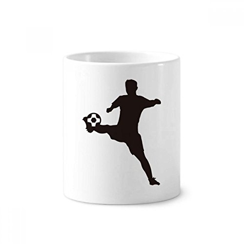 Mug blanc football céramique 350ml avec porte-stylo et pot à brosse à dents sport soccer