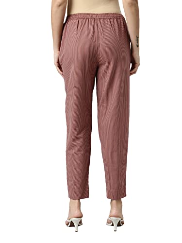 Image of GO COLORS Ikat Print Beige Printed Pencil Pant for Women | Breathable, Side Pocket