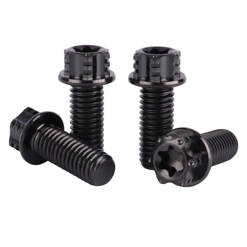 Image of 4Pcs Titanium Bolt Flange Torx Head M8 M10 x 20 25 30mm Screw Bolt for Motorcycle Car Modifications (Black, M8x20mm)