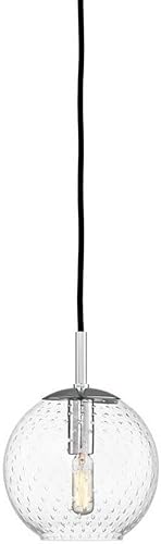 Hudson Valley Lighting 2007-PC-CL Rousseau - 1 colgante de luz de 9.5 pulgadas de alto y 6 pulgadas de ancho - cromo pulido