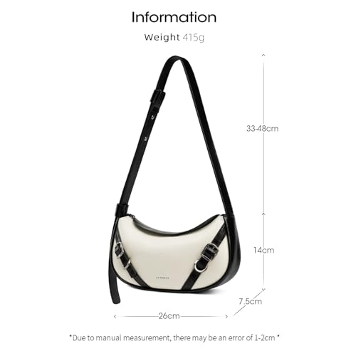 Image of LA FESTIN Leather Hobo Bag for Women Trendy Crescent Shoulder Purse Travel
