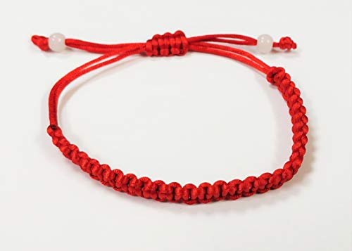Handmade Kabbalah Red Bracelet String with Double Quartz, Good for Prosperity, Love and Bravery by Sterling Effectz