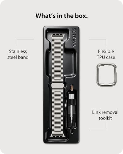 Image of Fullmosa Metal Strap with Case for Apple Watch | Fits iWatch Ultra3 /2 /1, SE3 /2 /1, Series 11 /10 /9 /8 /7 /6 /5 /4 /3 /2 /1, Stainless Steel Band for Men Women (NO WATCH)