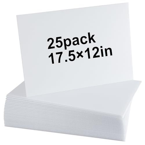 25 Pcs 18'' x 12''corrugated plastic board，White coroplast sheets...