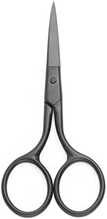 Motanar Multicolor Professional Grooming Scissors for Personal Care Facial Hair Removal and Ear Nose Eyebrow Trimming Stainless Steel Fine Straight Tip Scissors 3.9 Inch (Black)