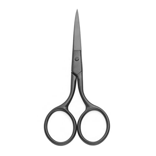 Motanar Multicolor Professional Grooming Scissors For Personal Care Facial Hair Removal And Ear Nose Eyebrow Trimming Stainless Steel Fine Straight Tip Scissors 3.9 Inch (Black) #TOP13