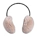 BOONJOVIA Adjustable Real Rex Rabbit Fur Earmuffs- Soft Warm Ear Muffs for Winter Women Men (Khaki)