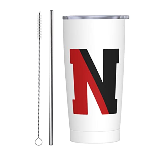 コーヒーカップ 北東アーチェリーのロゴ ストロー&ストローブラシ付き コンビニカップ タンブラー ステンレス製 車用 蓋付き 持ち運び 水筒 大容量 直飲み 真空断熱カップ ふた付き 二重構造 車用タンブラー 魔法瓶 プレゼント 600ml