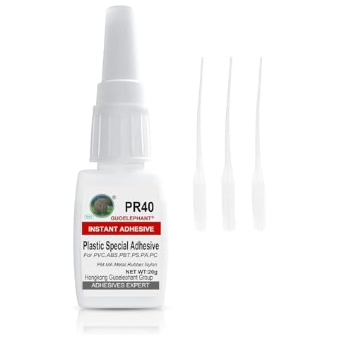 Plastic Glue, Adhesive for bonding Between Plastic and Plastic, Plastic and Other Material. Instant Super Glue for Plastic, Vinyl, Acrylic, Model, Miniature, PVC, ABS, PBT, PS, PA, PC, PM, MA, Nylon Cover