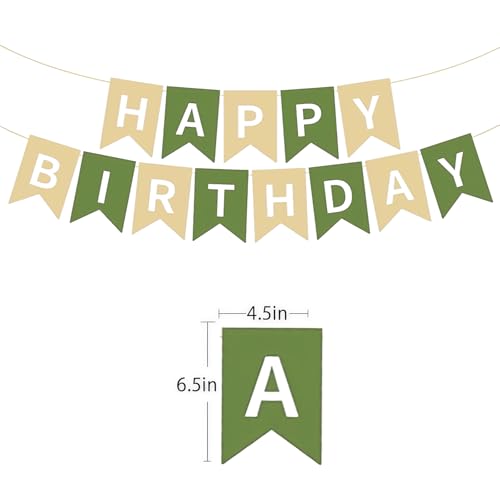 Image of Happy Birthday Banner Birthday Party Supplies (Bean Green)